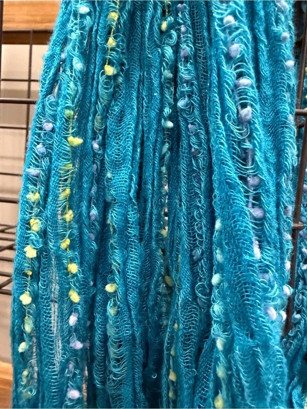 Textured Teal Infinity Scarf